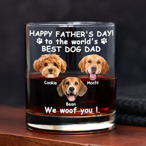 Custom Photo Woof Best Dog Dad Whiskey Glass Father's Day Gifts HA75 892370