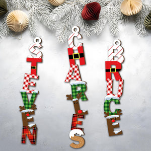 Personalized Name Letter Christmas Wood Ornament Family Gift HA75 897852