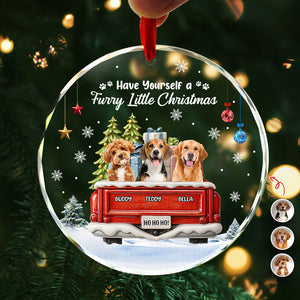 Custom Photo Have Yourself A Furry Little Christmas - Personalized Circle Glass Ornament LM32 895777