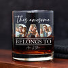 Custom Photo This Awesome Dad Belongs To Whiskey Glass For Father's Day LM32 893649