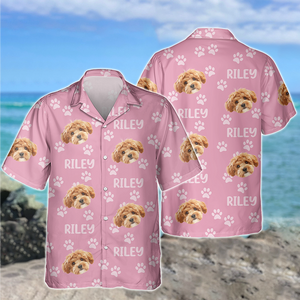 Custom Photo Funny Pet Face Pattern Dog Cat Family Hawaii Shirt HA75 892312