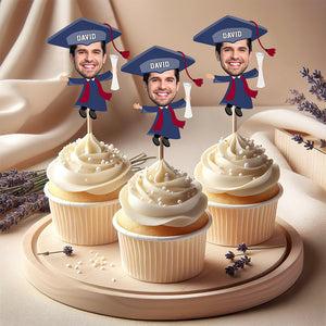 Custom Funny Face Class of 2025 Graduation Decoration Cupcake Toppers HA75 891992