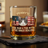 Custom Photo Cat Dad The Man The Myth American Flag Dad Rock Glass HA75 892400