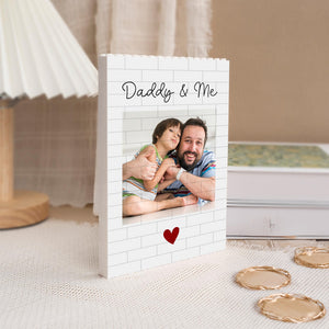 Custom Photo Daddy & Me Vertical Rectangle Brick Blocks Father's Day Gift HA75 892384