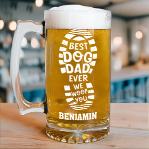 Custom Photo Best Dog Dad Ever Glass Beer Mug Personalized Gift For Dog Dad CH07 895474