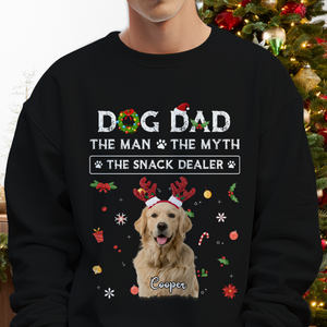 Christmas Dog Dad The Man The Myth The Snack Dealer Custom Dog Photo Dark Shirt Christmas Gift CH07 896282
