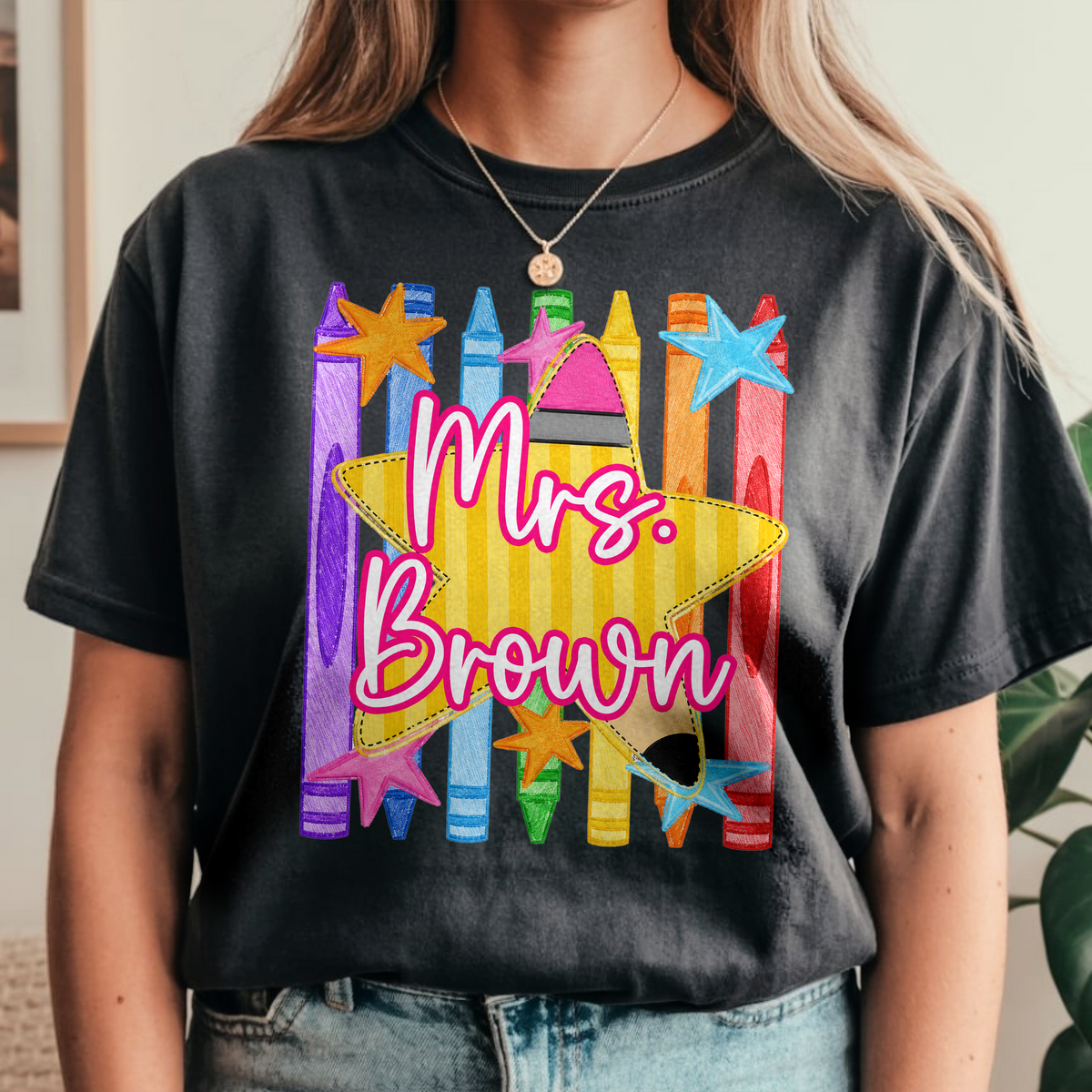Custom Name Pencil Crayons Teacher Back To School Comfort Shirt CH07 911922