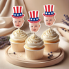 Custom Photo Born In America's 250th Years - First 4th Of July Personalized Cupcake Toppers HA75 921674