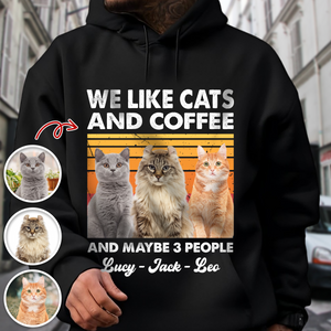 Custom Photo I Like Cats And Coffee Personalized Dark Shirt For Cat Lovers LM32 895105