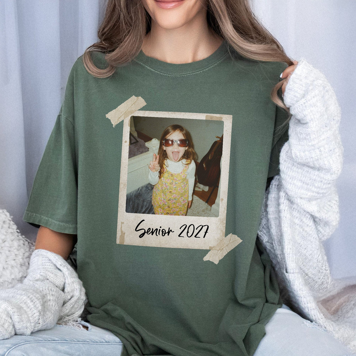 Custom Senior 2027 Photo Comfort Shirt Vintage Polaroid TH10 170559