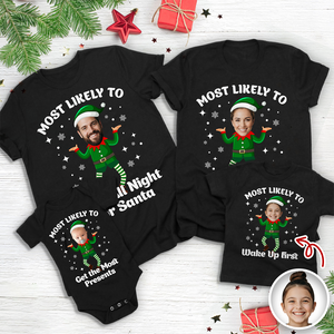 Custom Photo Most Likely To Christmas Family Matching Shirt HO82 900460