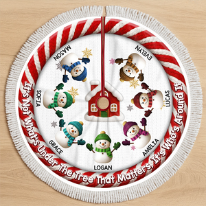 Custom Crochet Snowman Our Christmas Our Story Family Tree Skirt HO82 900068