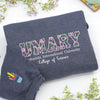 Custom Floral College Sleeve Embroidered Sweatshirt - Graduation or Alumni Gift LM32 899745