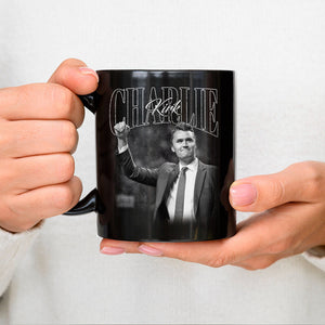 Charlie Kirk A True Hero Retro Style Black Mug HO82 65784