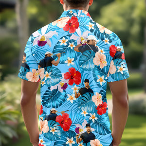 Custom Face Golfer Photo Hawaiian Polo Shirt - Personalized Gift for Golfer LM32 897493