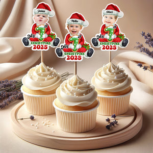 Custom Photo Santa Baby Christmas Cupcake Toppers LM32 893913