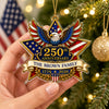 Custom Family Name American Pride 250th Anniversary Acrylic Ornament, USA Flag Eagle Keepsake CH07 180356