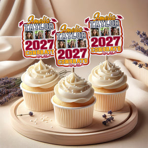 Custom Photo Graduation Favors Senior Night Cupcake Toppers HO82 893586