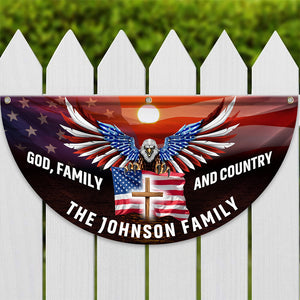 Custom Family Name God Family And Country America Pleated Fan Flag TH10 896437