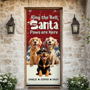 Custom Cute 3D Dog Ring the Bell, Santa Paw Are Here Door Cover LM32 895957