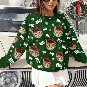 Custom Funny Cat Photo Christmas Ugly Sweater Personalized Gift For Cat Lover CH07 899570