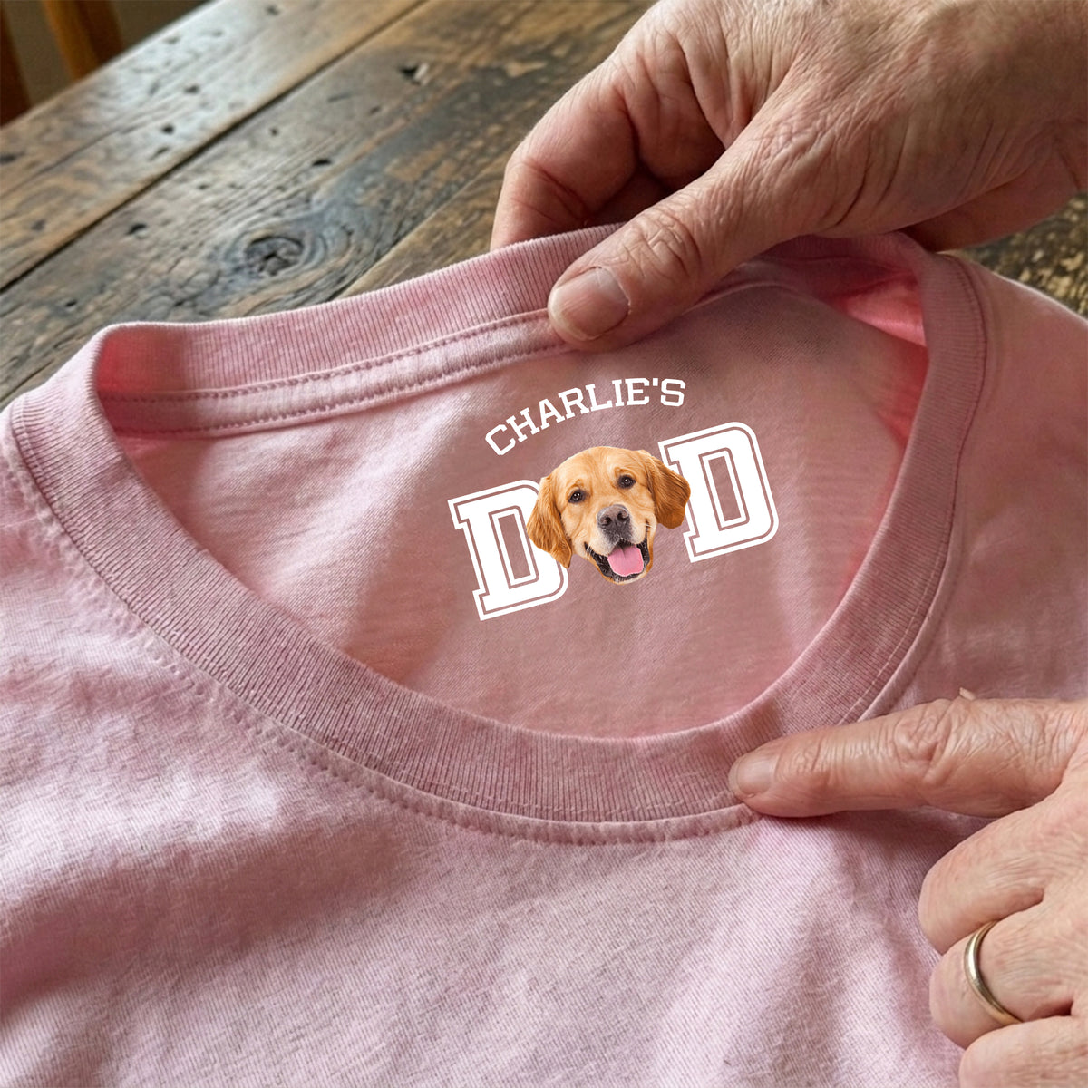 Custom Photo Dog Cat Dad Mom Neck Print Back Shirt LM32 899409