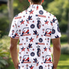 Custom Name Personalized Golf Ball Pattern America Flag Patriotic Polo Shirt HA75 898710