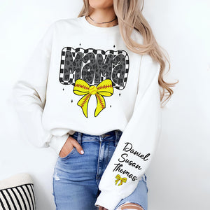 Retro Softball Mama Coquette Sweatshirt Personalized Gift For Mother's Day HO82 893652