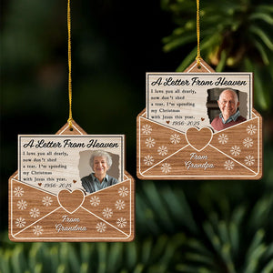 Custom Photo A Letter From Heaven - Personalized 2-Layered Wooden Ornament CH07 895708
