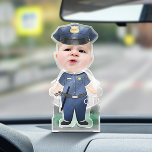 Custom Photo Funny Kid in Dad’s Work Outfit Decoration Shaking Head Funny Gift For Dad HA75 892374