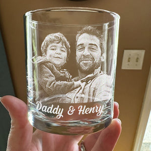Custom Photo Daddy Having Us Is The Only Gift You Need Whiskey Glass LM32 893549