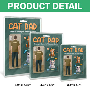 Happy Father's Day Cat Dad Figure Personalized Acrylic Block Plaque HA75 892356