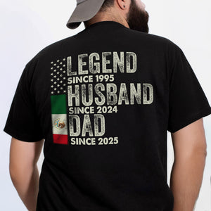 Personalized Legend Husband Dad Grandpa Back Shirt With American And Mexico Flag TH10 894317