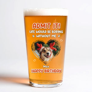 Custom Photo Dog Cat Admit It Print Beer Glass HA75 892824