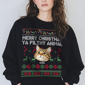 Custom Photo Merry Christmas Ya Filthy Animal Personalized Dark Shirt HO82 894548