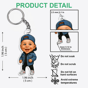 Custom Cartoon Photo Acrylic Keychain Decor Gift For Family CH07 895782