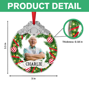 Custom Family Photo Metal Top Glass Ornament For Christmas TH10 894889