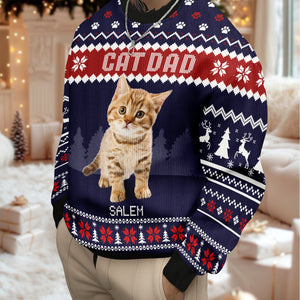 Custom Photo Cat Dad Cat Mom Ugly Sweater HA75 892896