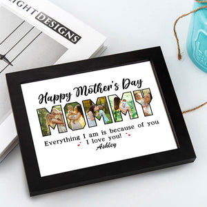 Custom Photo Everything I Am Is Because Of You Picture Frame Mother's Day Gift HA75 892108