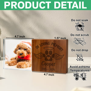 Custom Photo In loving Memory Dog Memorial Wooden & Acrylic Photo Block Set HA75 892700