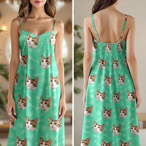 Custom Pet Photo Maxi Dress For Dog And Cat Lovers CH07 895610