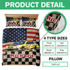 Personalized Racing Photo Checkered Flag Bedding Set Gift For Car Lovers CH07 899918