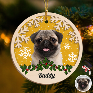 Custom Photo Dog Christmas - Personalized 2-Layered Wooden Ornament CH07 896862