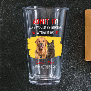 Custom Photo Admit It Life Would Be Boring Without Dog Beer Glass For Father's Day CH07 895458