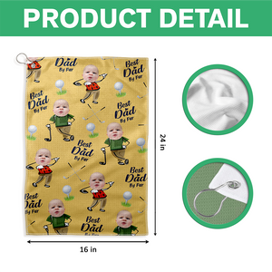 Custom Kid Face Best Dad By Par Golf Towel LM32 893645
