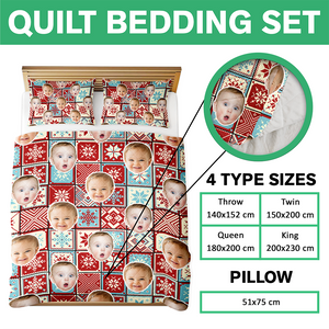 Custom Christmas Family Photo Bedding Set CH07 899936