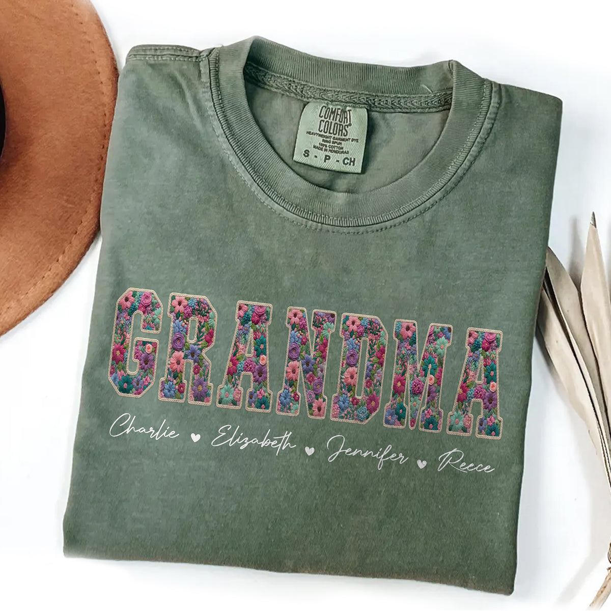 Personalized Kids Names Faux Embroidery Effect Comfort Shirt Mother’s Day Gift HO82 902124