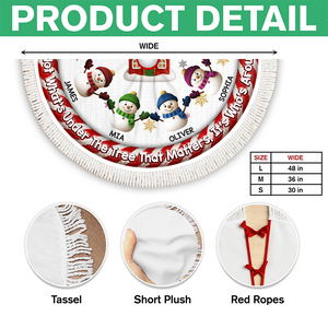 Custom Crochet Snowman Our Christmas Our Story Family Tree Skirt HO82 900068