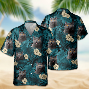 Custom Cat Photo Flower Tropical Hawaiian Shirt TH10 892905