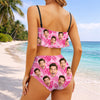 Custom Photo Tropical Ruffle Bikini Swimsuit Gift for Women LM32 899865